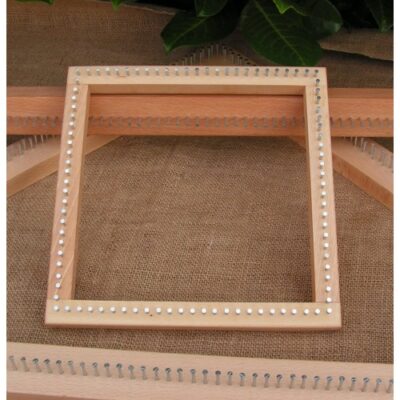 A Fine Set, 9" Square Pin Loom - Oak Frame - Dales Looms